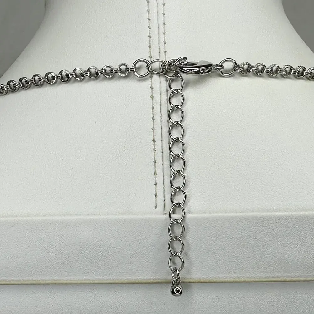 Silver Tone Mixed Link Chain Necklace ✨
